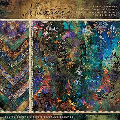 6x6 Mixture Passion Scrapbook Paper Pad, 24 Sheets, Single-Sided, Medieval Painting Patterns, Cardstock Paper for Scrapbooking, Cardmaking, DIY Projects