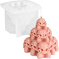 Halloween Skull Head Pyramid Candle Silicone Mold, DIY 3D Carved Skeleton Candle Making Wax Mould Gypsum Ornament Resin Soap Chocolate Mold Home Decor