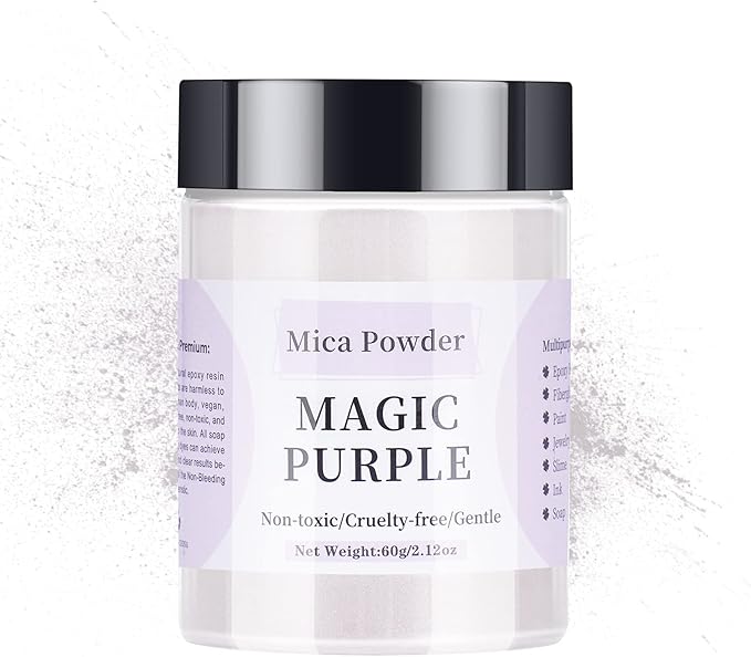 Magic Purple Mica Powder - 60g Mica Powder for Epoxy Resin - Pearl Pigment Powder Dye for Resin/Eye Shadow/Soap Making/Nails/Bath Bombs etc.