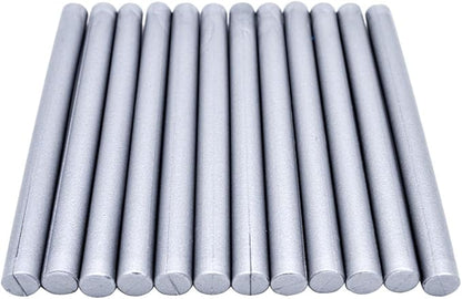 Large Silver Sealing Wax Seal Sticks for Standard Size Glue Gun, Homemade Wedding Invitation Wax Seals - Pack of 12