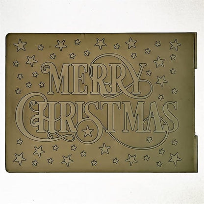 Words Merry Christmas Star Background Plastic Embossing Folders for Card Making Scrapbooking and Other Paper Crafts 2101046