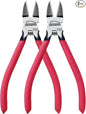 Wire Cutters 2 PACK, 6 inch Wire Cutter Set, HOUSERAN Side Cutters Flush Cut Pliers, Spring Loaded Cutting Pliers with Non-slip Red Handle, Wire Cutters Heavy Duty for Jewelry Making, Crafts, Zip Tie