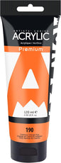 AUREUO Cadmium Orange Hue Acrylic Paint, 4 Fl Oz / 120ml Single Tube, Rich Pigment Art Craft Paints for Canvas, Rocks, Wood, Ceramic, Fabric - Art Supplies for Beginners, Professionals, Artists