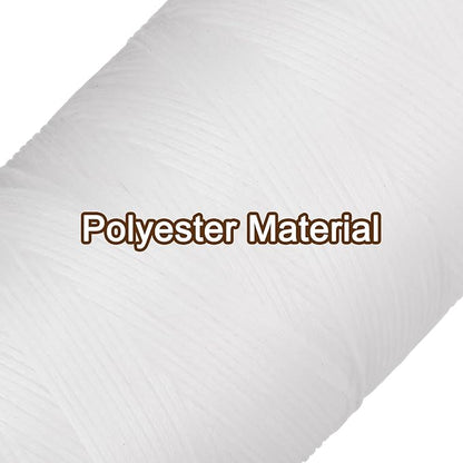 uxcell Leather Sewing Waxed Thread, 284 Yards / 260m 0.8mm 150D Flat Polyester All-Purpose Threads for Leather Crafts, Bookbinding, Milky White
