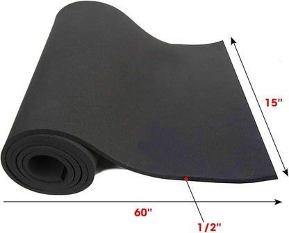 Dualplex Neoprene Sponge Foam Rubber Sheet 15x60 Inches x 1/2" Thick, Perfect Cosplay Roll Padding, DIY Project Sheet - Easy Cut Non-Adhesive Multi-Function Soundproof Rubber Foam