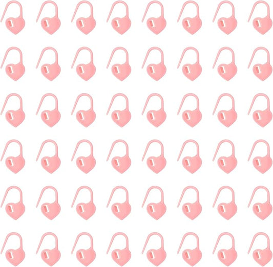uxcell 200pcs Stitch Markers for Crocheting, Heart Shaped Crochet Marker Needle Clip Counter for Knitting Clothing Tag DIY Craft,Pink