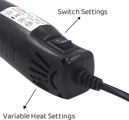 mofa Resin Heat gun,6.6ft Cable 300W Hot Air Gun for Crafting,Acrylic Paint Dryer Multi-Purpose Electric Heating Nozzle (Black Temp Regulation)