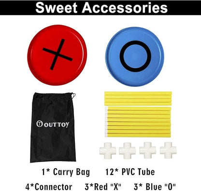 Giant Tic Tac Toe Game, Premium Portable PVC Framed Yard Toss Game, Large Outdoor Indoor Tic Tac Toe Game for Adults and Kids(4ft x 4ft)