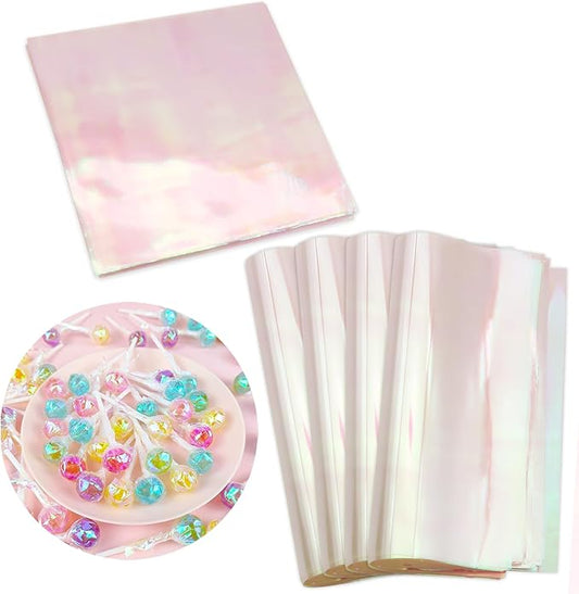 Cinvo 160 Sheets Rainbow Cellophane Sheets, 7.5x7.5 Inch Cellophane Wrap Paper, Cello Paper for Baking, Crafts, Party Favors, Candy Wrapping Plastic Sheets