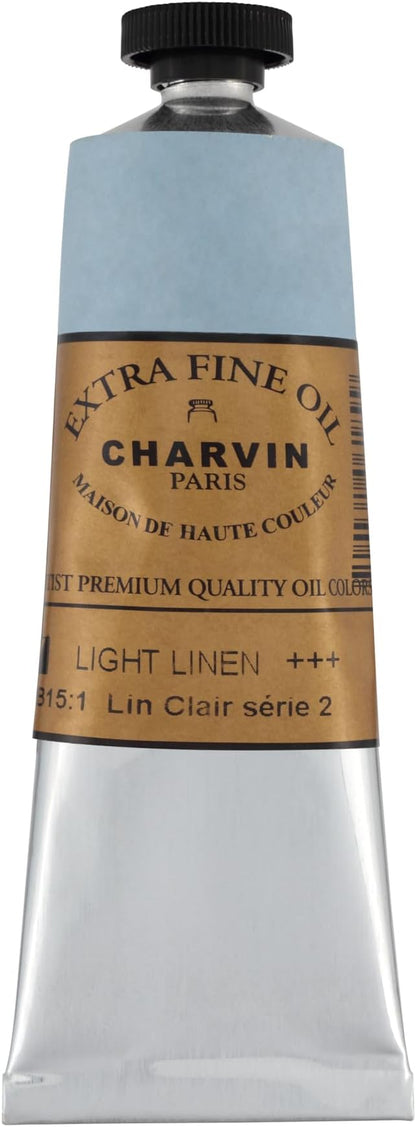 Charvin Extra Fine Oil Paint, Light Linen 60 mL - Triple-Milled, Rich Texture, Poppy Oil-Based, Light-Fast, Handmade, Archival Quality