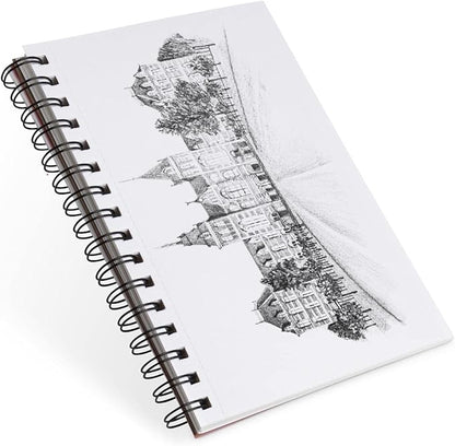 Elan A5 Sketchbook, 80 Sheets Italian Paper 80 lb/120 GSM, Acid-Free Sketch Book 8.3x5.8 Inch, White Drawing Paper Pad, Spiral Bound Sketchbook A5