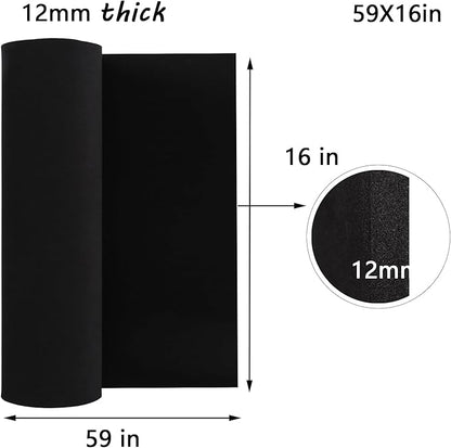 AMZQNART EVA Foam 12mm, Cosplay Foam 16x59 inch Black, High Density 90 kg/m³, for Craft Projects Cosplay Costumes, Fake Weapons, Decorations, Christmas, Easter, Thanksgiving, etc.