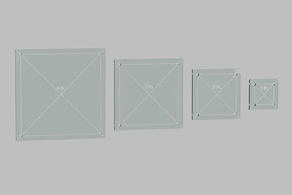 Hexagon, Circle, and Square Acrylic Quilting Templates - 12 Pieces with 4", 3", 2", 1" Sizes - 1/4" Seam Allowance - Durable Clear Acrylic for Quilting, Patchwork, Sewing, & DIY Projects