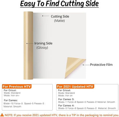 HTVRONT HTV Vinyl Rolls Heat Transfer Vinyl - 12" x 5ft Dark Dold HTV Vinyl for Shirts, Iron on Vinyl for All Cutter Machine - Easy to Cut & Weed for Heat Vinyl Design (Dark Gold)