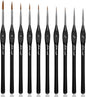 Golden Maple Detail Paint Brushes Set 10pcs Miniature Brushes for Fine Detailing & Art Painting - Acrylic, Watercolor, Oil, Models