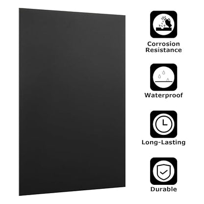 5 Pack 5052 Anodized Aluminum Sheet Metal 12 x 6 x 1/32 Inch Black Rectangular Aluminum Metal Plate Engraving Blanks for Laser Engraving