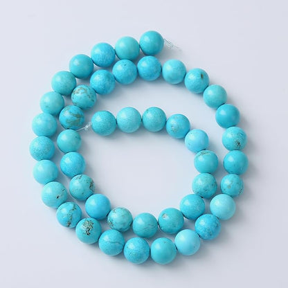6mm 60pcs A+ Natural Blue Turquoise Beads Round Spacer Loose Stone Beads for Jewelry Making DIY Bracelet Necklace Accessories