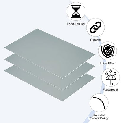 PATIKIL 8x12 Inch Anodized Aluminum Sheet Metal, 1Pcs Laser Plates Engraving Blanks 0.5MM Thin Rectangle for Crafting DIY House Laser Engraving, Gray