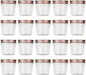 novelinks 4 oz Clear Plastic Jars with Rose Gold Lids – Small Round Refillable Storage Containers for Spices, Food, Crafts, and DIY Gifts – BPA-Free, Leakproof, 20 Pack