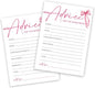 Wedding Shower Games Cards, Advice for The Newlyweds, Bridal Shower Games 25 Guests, Engagement Party Wedding Games for Guests, Pink Ribbon Bow Wedding Party Supplies - E01