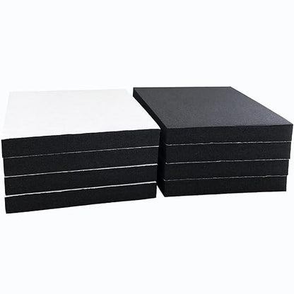 8 Pcs Black Adhesive Foam Padding, Closed Cell Foam Sheet 1/2" Thick 4 Inch X 4 Inch, Neoprene Rubber Pad Self Stick Anti-Slip Adhesive Anti Vibration Pad (4inX 4inX 1/2in, 8)