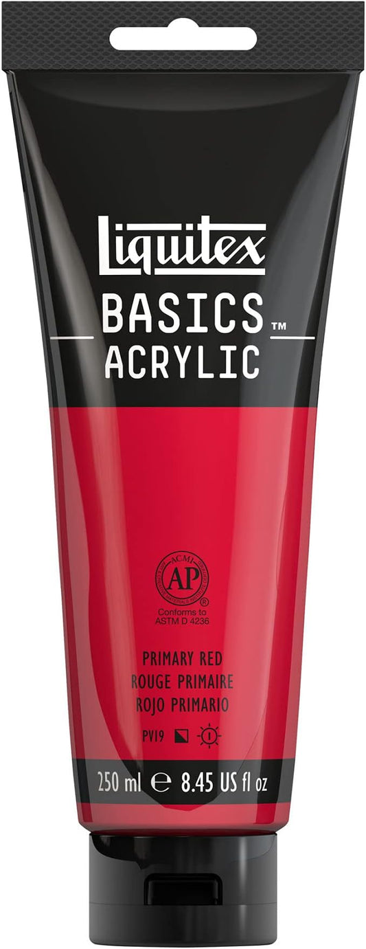 Liquitex BASICS Acrylic Paint, 250ml (8.5-oz) Tube, Primary Red