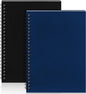 Yahenda 2 Pcs Spiral Notebook Bulk A5 Journal Lined 8.3'' x 5.5'' Writing Composition Paper Small Notepad Subject Notebook for Students Office Business Back to School Supplies (Black,Deep Blue)
