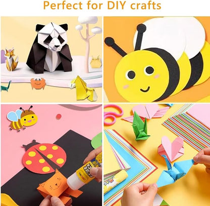 A4 Origami Paper Black 100 Sheets, 8.27×11.7 inch Double Sided Color Easy Fold Big Origami Paper A4 Colored Copy Papers Thin 70gsm for Beginners, DIY handwork Art and Craft Projects (210 x 297 mm)