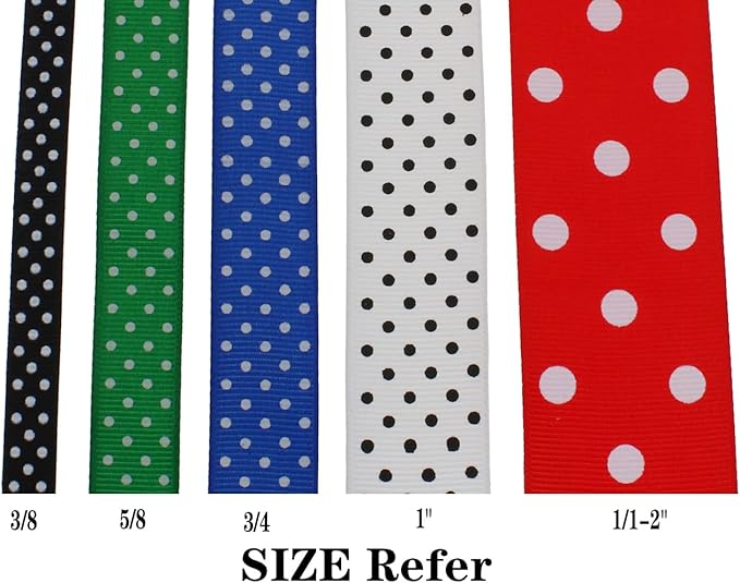Polka Dot Grosgrain Ribbon 25 Yard Each Roll 100% Polyester (3/4", Purple)