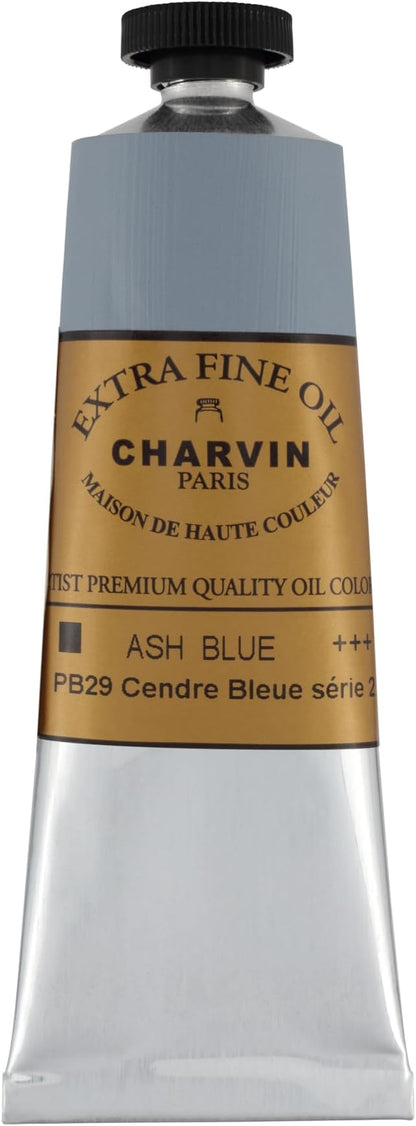 Charvin Extra Fine Oil Paint, Ash Blue 60 mL - Triple-Milled, Rich Texture, Poppy Oil-Based, Light-Fast, Handmade, Archival Quality