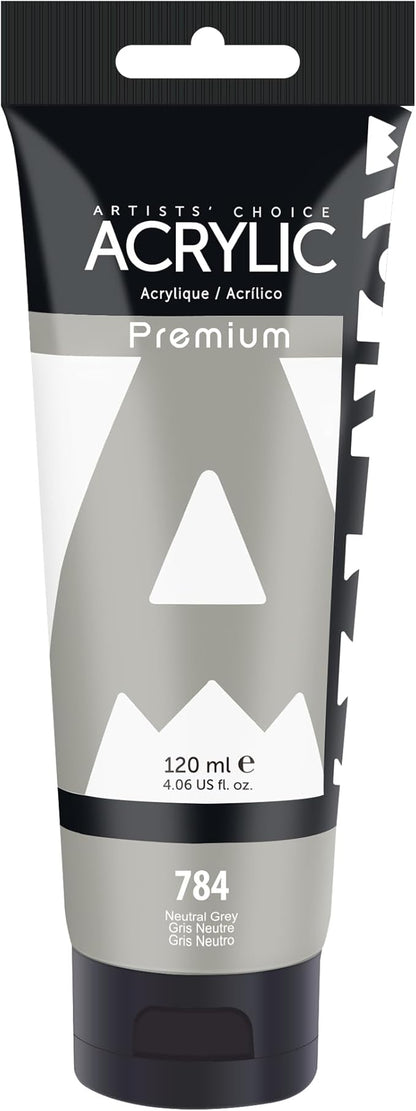 AUREUO Natural Grey Acrylic Paint, 4 Fl Oz / 120ml Single Tube, Rich Pigment Art Craft Paints for Canvas, Rocks, Wood, Ceramic, Fabric - Art Supplies for Beginners, Professionals, Artists