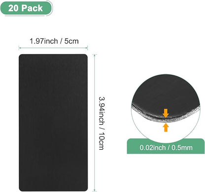 20-Pack Anodized Aluminium Laser Engraved Mount Metal Plate 4x2x0.02 Inch Engraver Blank Anodized Aluminum Sheets for DIY Laser Printing/Home/Office[Black]