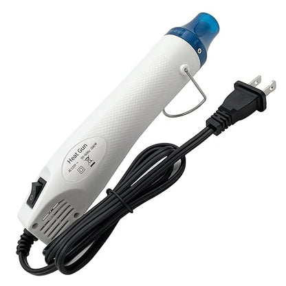 Mini Heat Gun, Portable Hot Air Gun Tool for DIY Crafts Heat Shrink Gun for Epoxy Resin, Embossing, Shrinking Wrapping Drying Paint Removing Stickers (White)