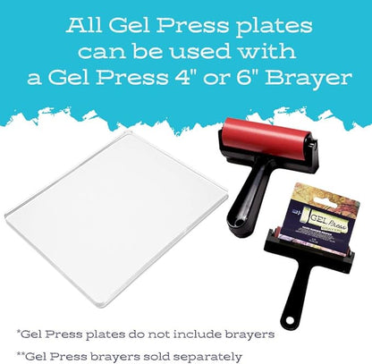 Gel Press Monoprinting Print Plate - 8” X 10” Gel Plate - Printmaking Supplies - Reusable Gel Printing Plate for Press Art for Card Making, Scrapbooking, Journaling, Arts and Crafts, Home Decor
