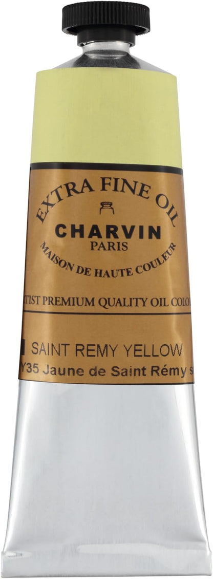 Charvin Extra Fine Oil Paint, Saint Remy Yellow 60 ml - Triple-Milled, Rich Texture, Poppy Oil-Based, Light-Fast, Handmade, Archival Quality