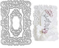 Lace Flowers Background Frame Cutting Dies, Lace Frame Die Cuts Metal Embossing Stencils Template Mould for Card Scrapbooking and DIY Craft Album Paper Card Decor