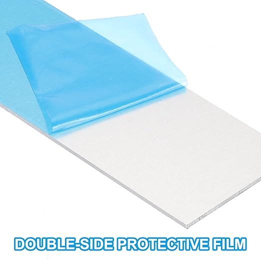 PATIKIL 6061 T651 Aluminum Sheet Metal 12 x 12 x 1/32(0.0315") Inch 2Pcs Flat Plain Aluminum Plate Covered Stock with Protective Film, Heat Rectangle 0.8MM for Lndustry Crafting