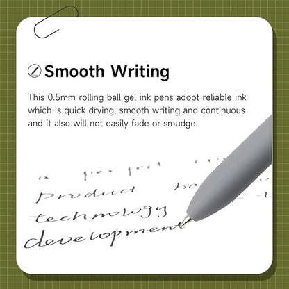 Gel Pens, 10 Pcs 0.5mm Fine Point Smooth Writing Pens High-End Series Black Ink Pens for Journaling Note Taking, School Office Supplies for Women Men (10 Pcs Mixed colors)