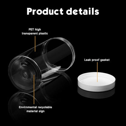 SATINIOR 12 Pack 12 oz Plastic Container Jars with Lids Round Clear Travel Cosmetic Container Slime Jars for Toiletries, Lotion, Cream, Ointments, Makeup, Rhinestone, Samples, Kitchen Storage(White)
