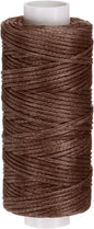uxcell Leather Sewing Waxed Thread, 55 Yards / 50m 0.8mm 150D Flat Polyester All-Purpose Threads for Leather Crafts, Bookbinding, Dark Brown