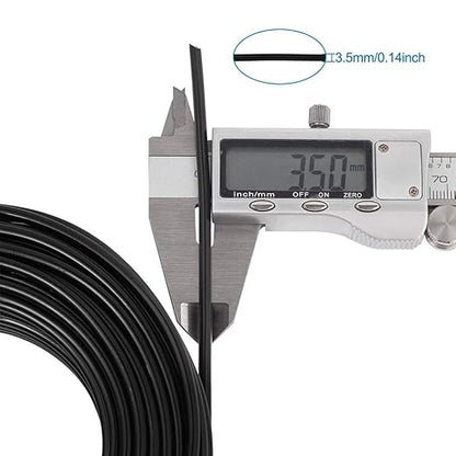 Fashewelry 65.6 Feet 3.5mm Aluminum Wire Black Bendable Metal Craft Wire for Beading Jewelry Craft Making