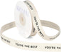 You're The Best Ribbon - 5/8 Inch x 12 Yards Natural Twill Tape Ribbon, Cotton Herringbone Ribbons for Gift Wrapping, Birthdays, Christmas, Anniversaries, Valentine's Day, Mother's Day