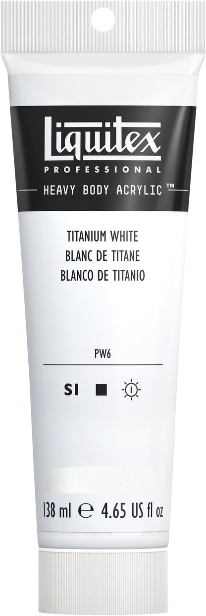 Liquitex Professional Heavy Body Acrylic Paint, 4.65-oz (138ml) Tube, Titanium White
