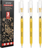 Gold Gel Pens 3-Pack - 0.6/0.8/1.0mm Fine to Bold Tips for Black Paper, Bullet Journaling & Holiday Crafts - Metallic Ink Set for Artists, Card Making & DIY Gifts