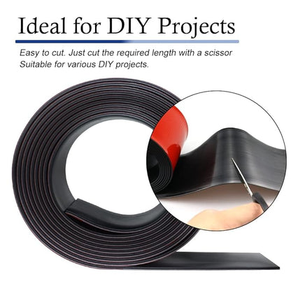 Neoprene Rubber Strips Self Adhesive Solid Rubber Sheets, Rolls & Strips for DIY Gaskets Crafts Pads Seals Warehouse Flooring Neoprene Sheet with Adhesive Backing (6" Wide x 1/8" Thick x 40' Long)
