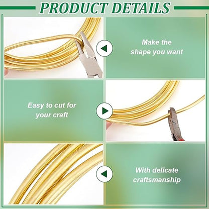 BENECREAT 9.84 Feet Bare Solid Brass Wire, 6 Gauge Round Soft Brass Wire Pure Brass Wire for Jewelry Making Craft Gem Wrapping