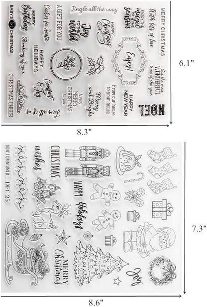 Kiddale Christmas Theme Clear Silicone Stamps Christmas Crafts Stamps for Card/Paper Craft Making Decor DIY Christmas Scrapbooking Photo Album