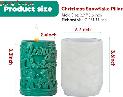 Christmas Candle Silicone Molds, 3D Candle Molds for Candle Making, Silicone Epoxy Resin Mold, Ornament Mould for DIY Wax Scented Candle Soaps Art Craft Cake Chocolate Home Decor（849）