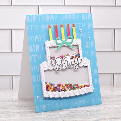 Cutting Dies for Card Making, Metal Scrapbooking Die-Cuts, DIY Bckground Frame Crafts Embossing Stencil, Paper Template Mold/Photo Album Arts Tool (Birthday Cake-8.5x8.2cm)