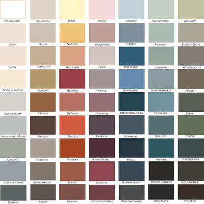 ALL-IN-ONE Paint, Durable cabinet and furniture paint. Built in primer and top coat, no sanding needed. Includes our 30 featured color card - Spruce (gray green with slight blue undertone), Quart